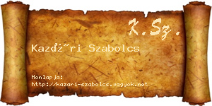Kazári Szabolcs névjegykártya