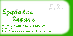 szabolcs kazari business card
